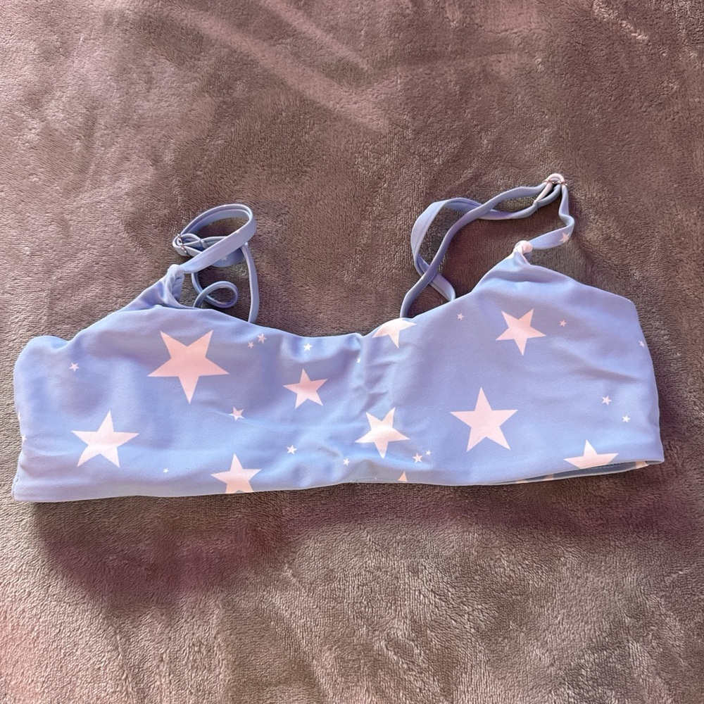 Blue Star Print Women's Bikini Top